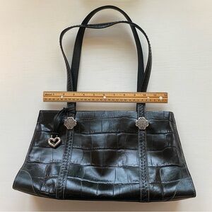 Elegant Black Croc-Embossed Tote Bag
